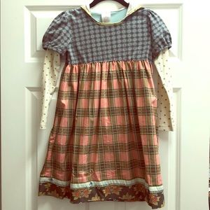 Matilda Jane dress (sz10) and 2 sets of leggings